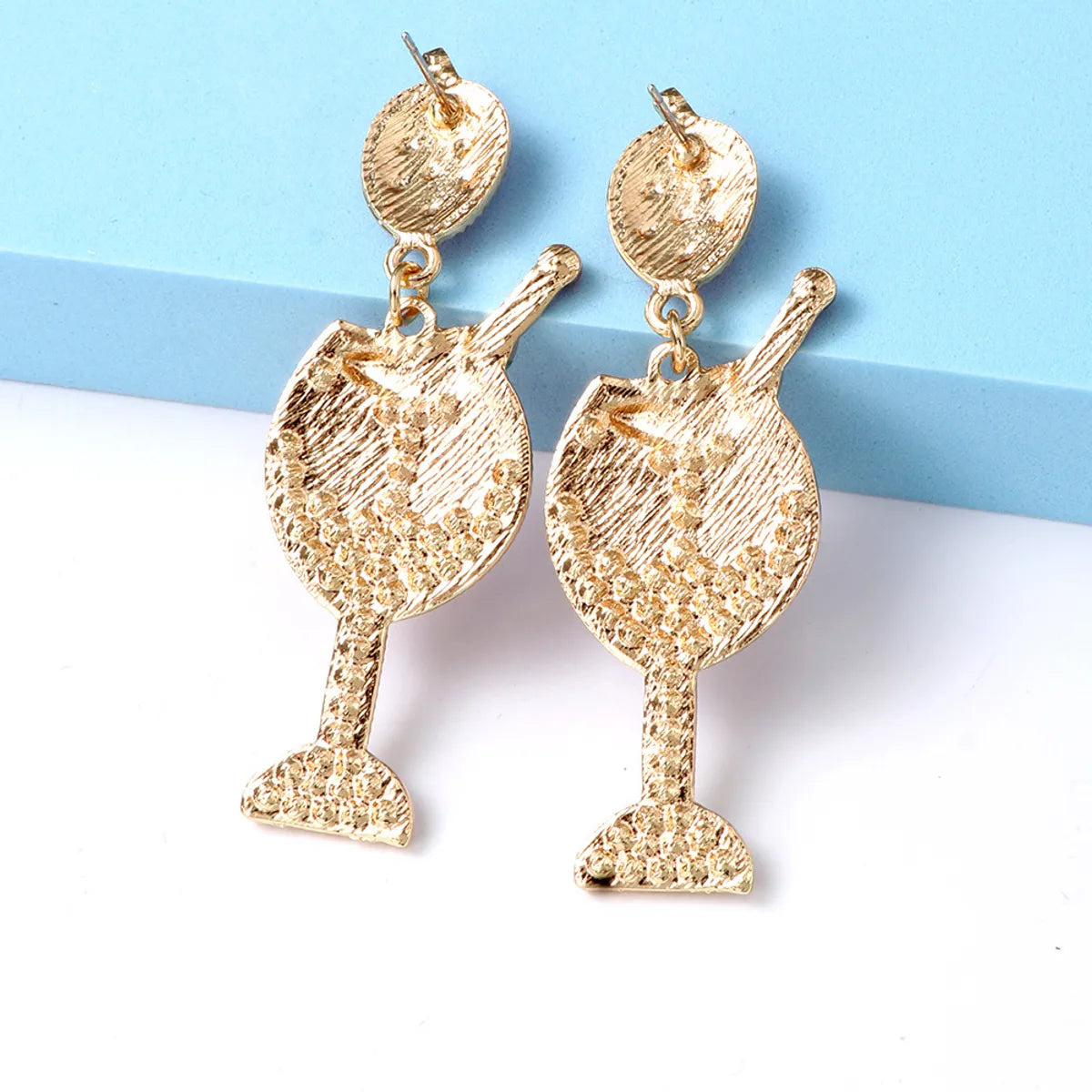 Fashion Wine Glass Alloy Inlay Artificial Pearls Rhinestones Women's Earrings 1 Pair