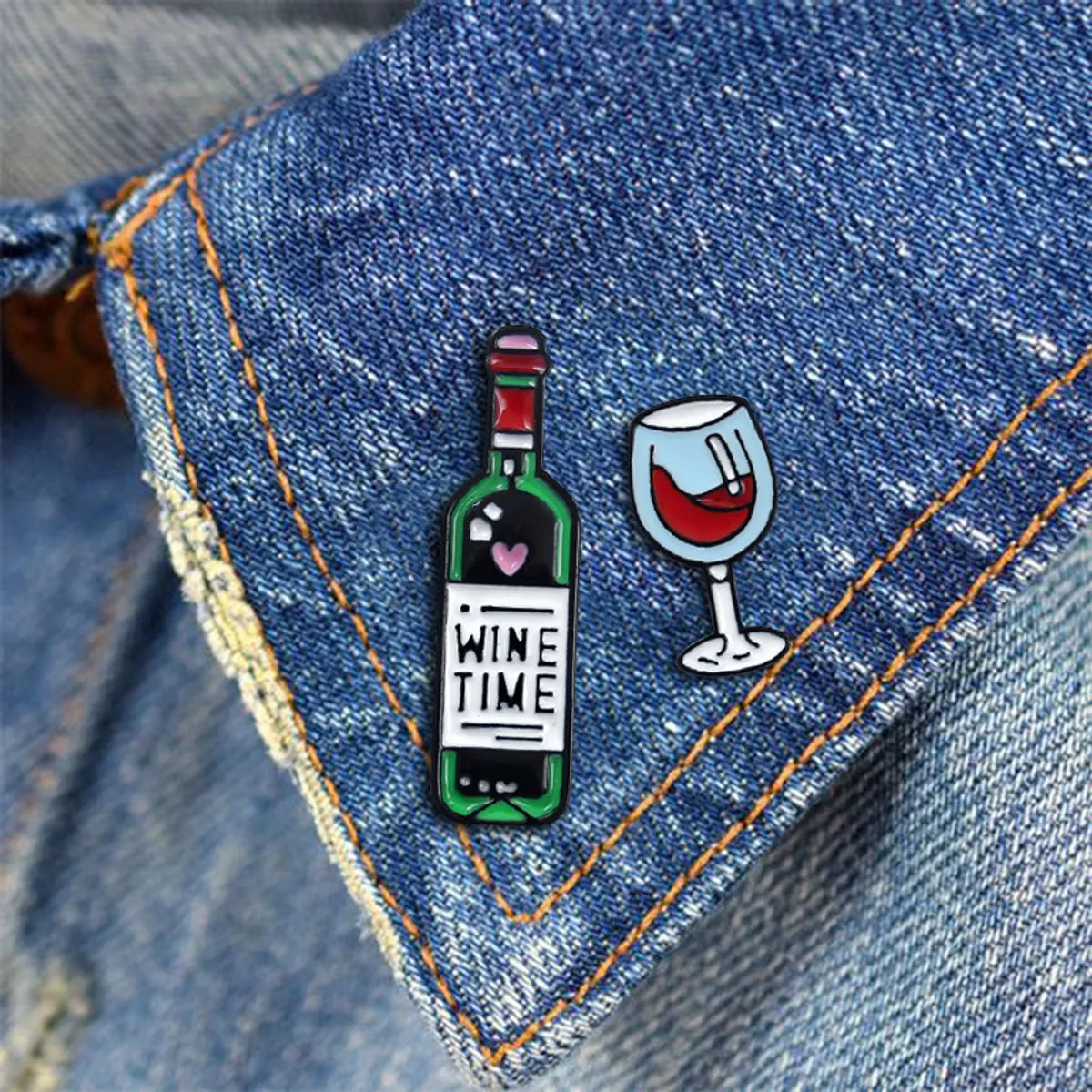 Fashion Wine Glass Wine Bottle Alloy Plating Unisex Brooches