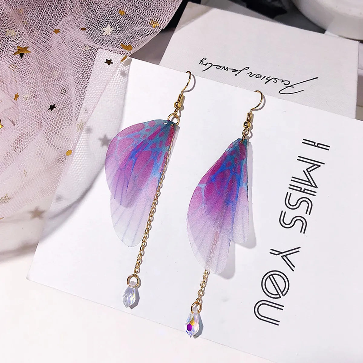 Fashion Wings Alloy Pearl Drop Earrings