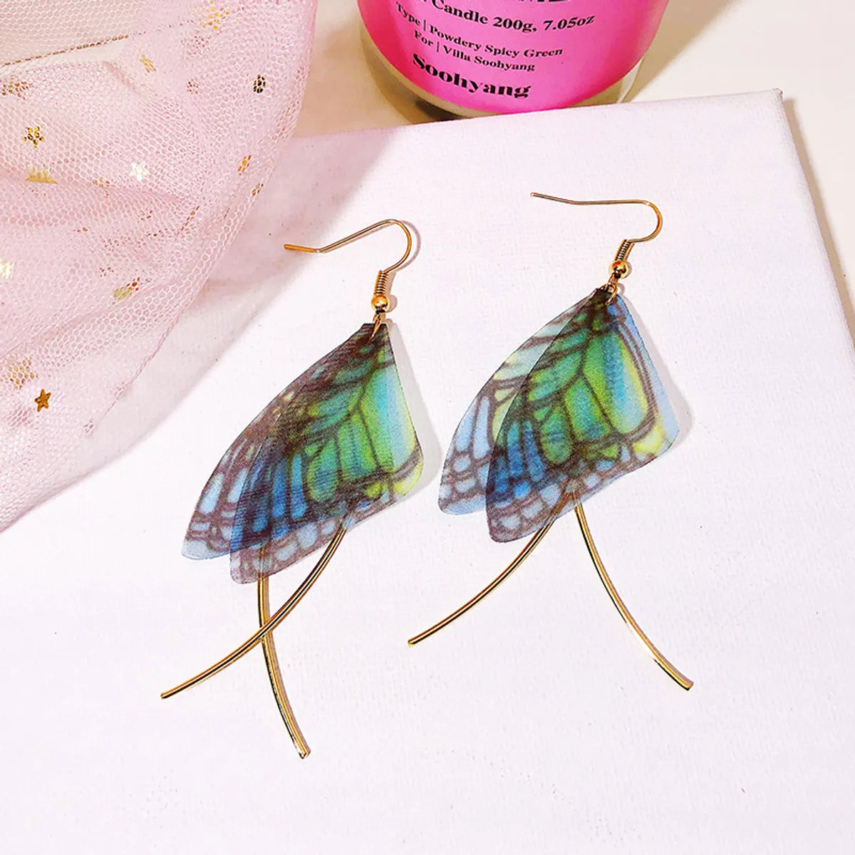 Fashion Wings Alloy Pearl Drop Earrings