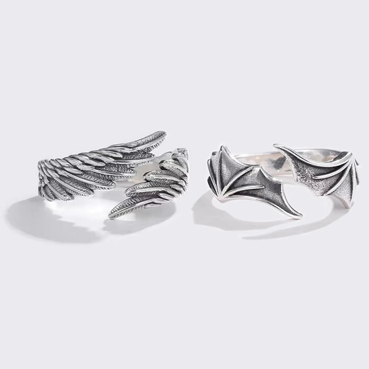 Fashion Wings Alloy Plating Couple Open Ring 1 Piece