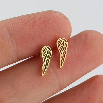 Fashion Wings Titanium Steel Plating Ear Studs 1 Pair