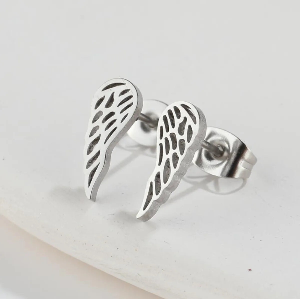 Fashion Wings Titanium Steel Plating Ear Studs 1 Pair