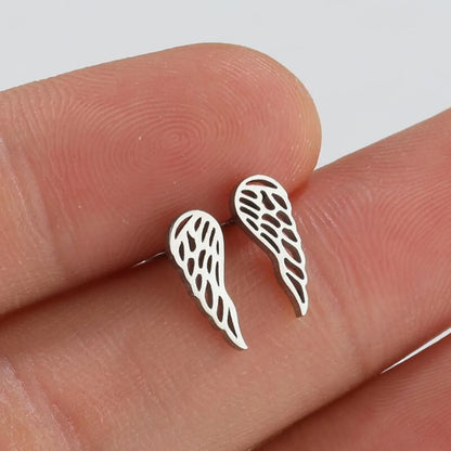 Fashion Wings Titanium Steel Plating Ear Studs 1 Pair