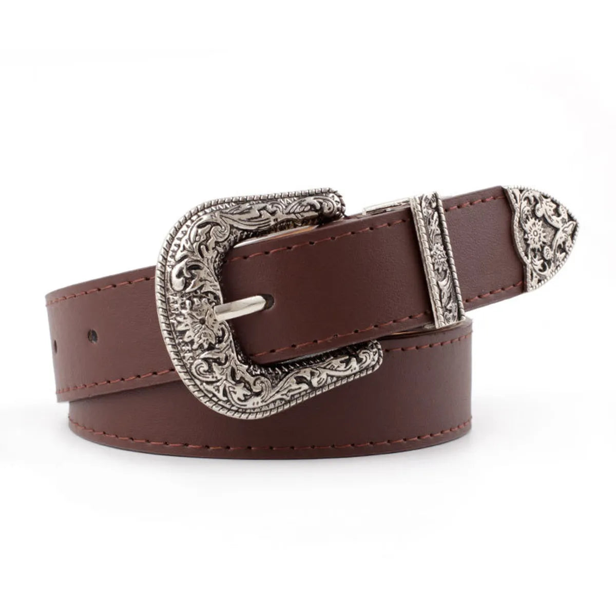 Fashion Woman Leather Metal Buckle Carved Belt Strap For Dress Jeans Nhpo134109