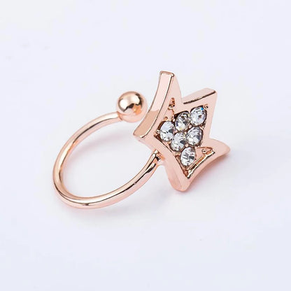 Fashion Women Rhinestone Stars Single Ear Cuff Clip Earrings Alloy Alloyen Nhdp136152