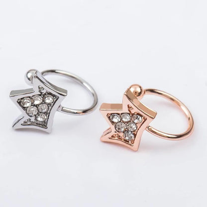 Fashion Women Rhinestone Stars Single Ear Cuff Clip Earrings Alloy Alloyen Nhdp136152