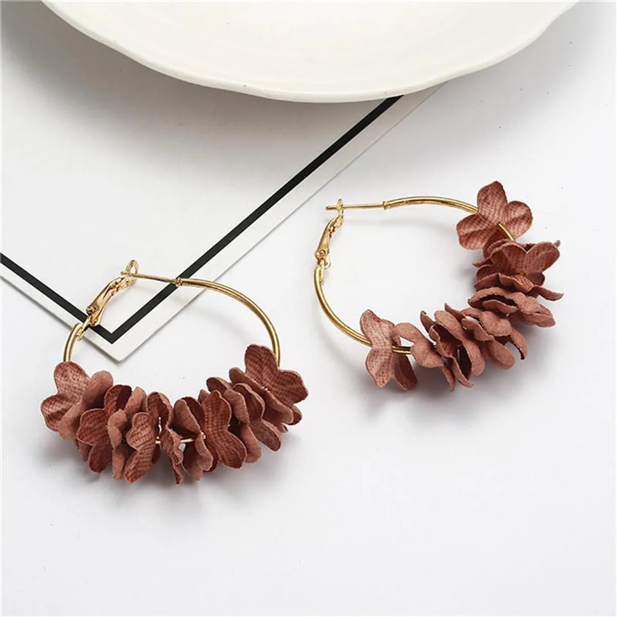 Fashion Wreath Earrings Flower Earrings Nhpf151935