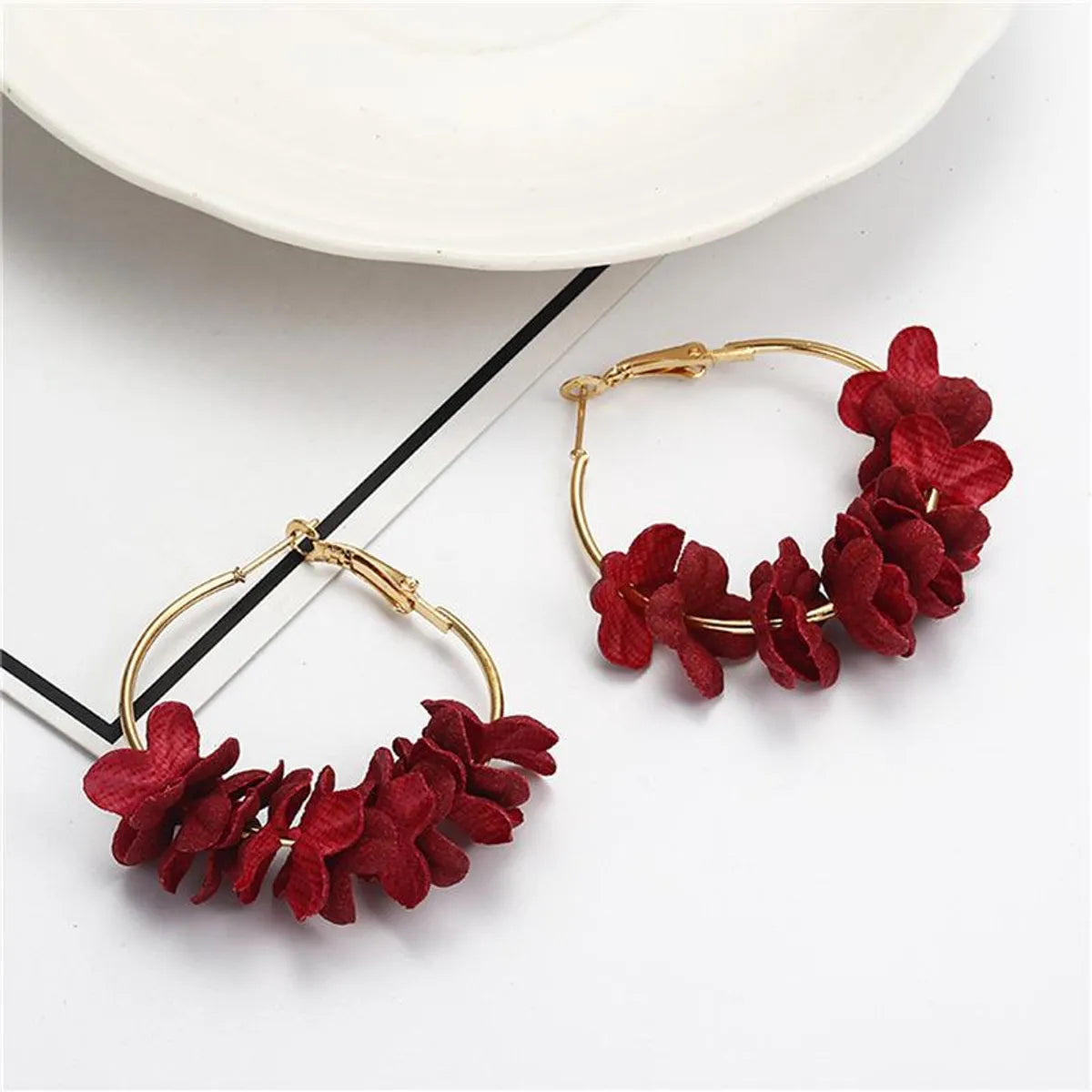 Fashion Wreath Earrings Flower Earrings Nhpf151935