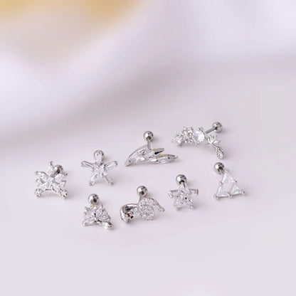 Fashion Flower Inlaid Zircon Metal