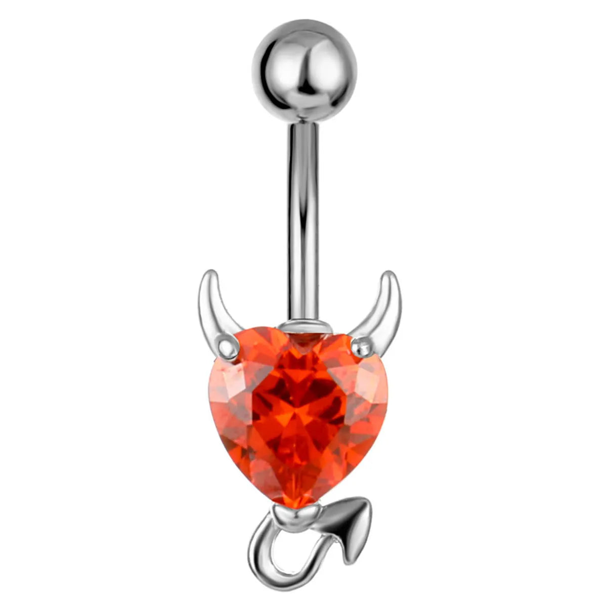 Fashion Zircon Little Devil Heart-shaped Navel Button Navel Nail