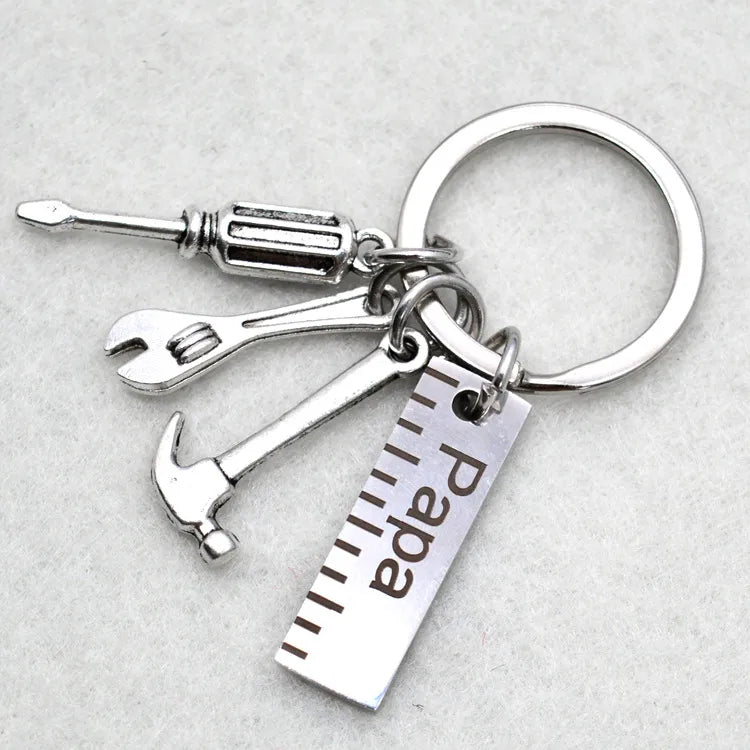 Father'S Day Gift Letter Grandpa Papa Dad Caliper Tool Stainless Steel Key Ring