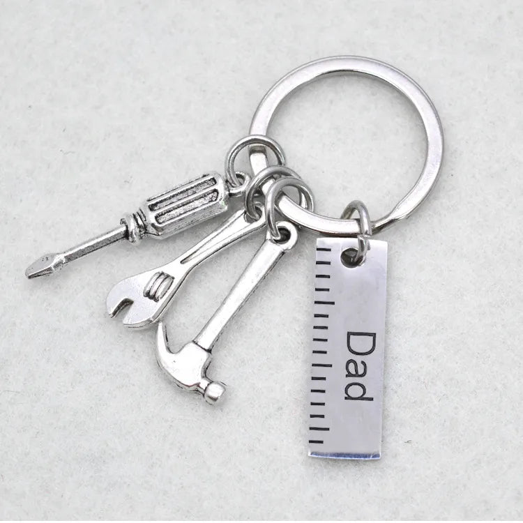 Father'S Day Gift Letter Grandpa Papa Dad Caliper Tool Stainless Steel Key Ring