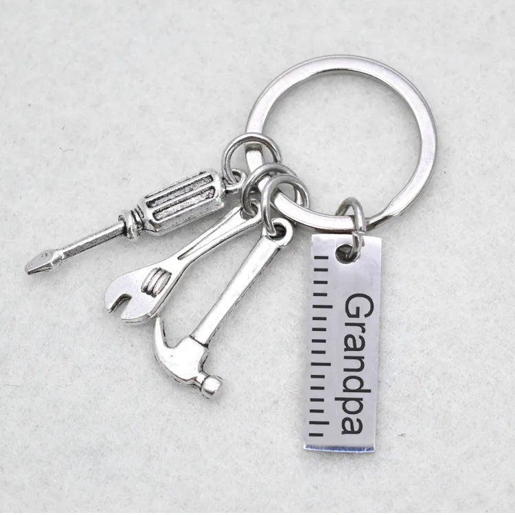 Father'S Day Gift Letter Grandpa Papa Dad Caliper Tool Stainless Steel Key Ring