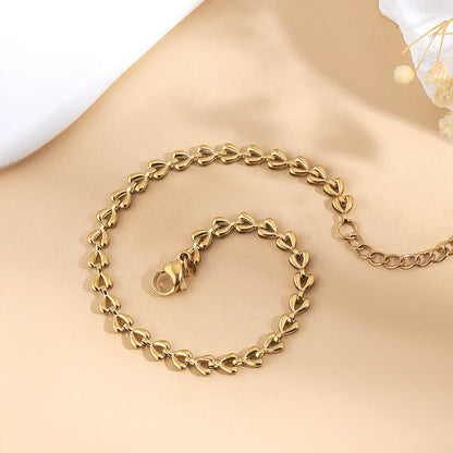 Simple Style Classic Style Solid Color 201 Stainless Steel 18K Gold Plated Bracelets In Bulk