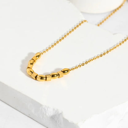 Wholesale Jewelry Simple Style Classic Style Solid Color 201 Stainless Steel 18K Gold Plated Plating Necklace