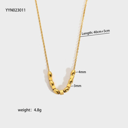 Wholesale Jewelry Simple Style Classic Style Solid Color 201 Stainless Steel 18K Gold Plated Plating Necklace