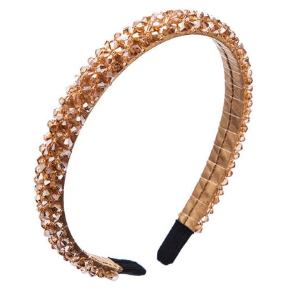 Fishing Line Handmade Fine-Edge Cloth Headband Fashion Super Flash Inlaid Crystal Headband