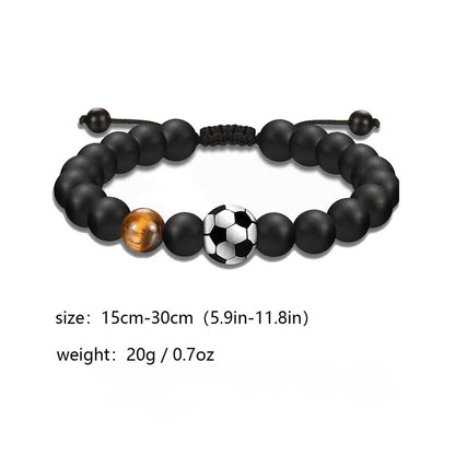 Fitness Vintage Style Simple Style Football Plastic Nylon Polyester Beaded Super Bowl Unisex Bracelets