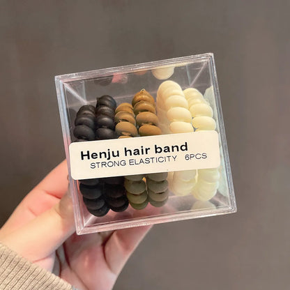 Five Packs Of Tied Hai Phone Cord Hair Rope Simple Hair Ring Rubber Band