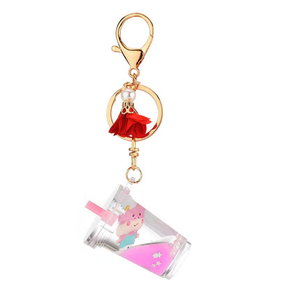 Floating Acrylic Quicksand Puppy Couple Keychain Wholesale Nihaojewelry