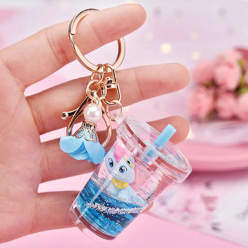 Floating Acrylic Quicksand Puppy Couple Keychain Wholesale Nihaojewelry