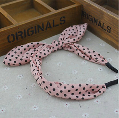 Floral Bowknot  Fashion Polka Dot Rabbit Headband  Wholesale