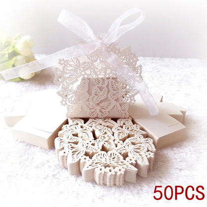 Flower Butterfly Iridescent Paper. Reflective Material Wedding Banquet Gift Bags