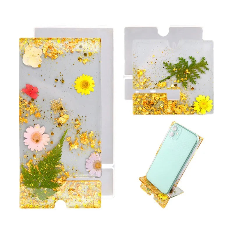 Flower Cambodia Diy Crystal Glue Drop Mold Simple Mobile Phone Bracket Mold Decoration Simple Universal Silicone Mold