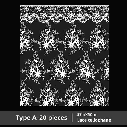 Flower Shadow Lace OPP Film Thickened Imitation Lace Printing Cellophane Floral Flower Wrapping Paper Handmade Bouquet