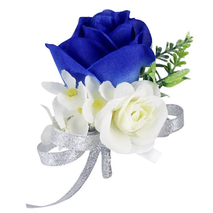 Wedding Bride And Groom Wrist Flower Corsage Simulation Flower Jewelry