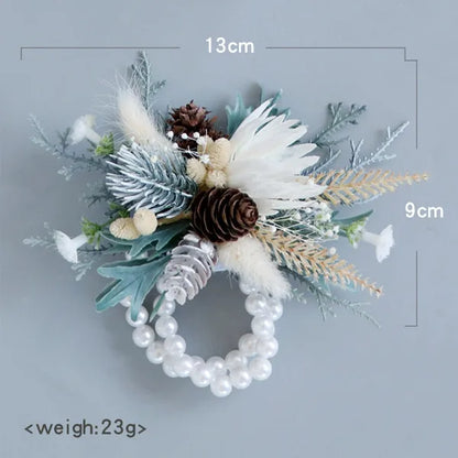 Bride And Groom Wedding Dried Flower Corsage Wrist Flower