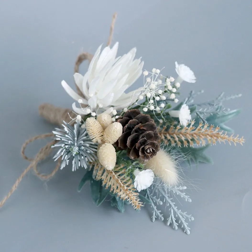 Bride And Groom Wedding Dried Flower Corsage Wrist Flower