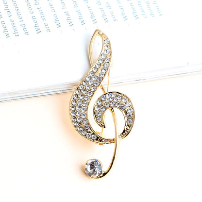 Formal Romantic Notes Alloy Inlay Rhinestones Unisex Brooches