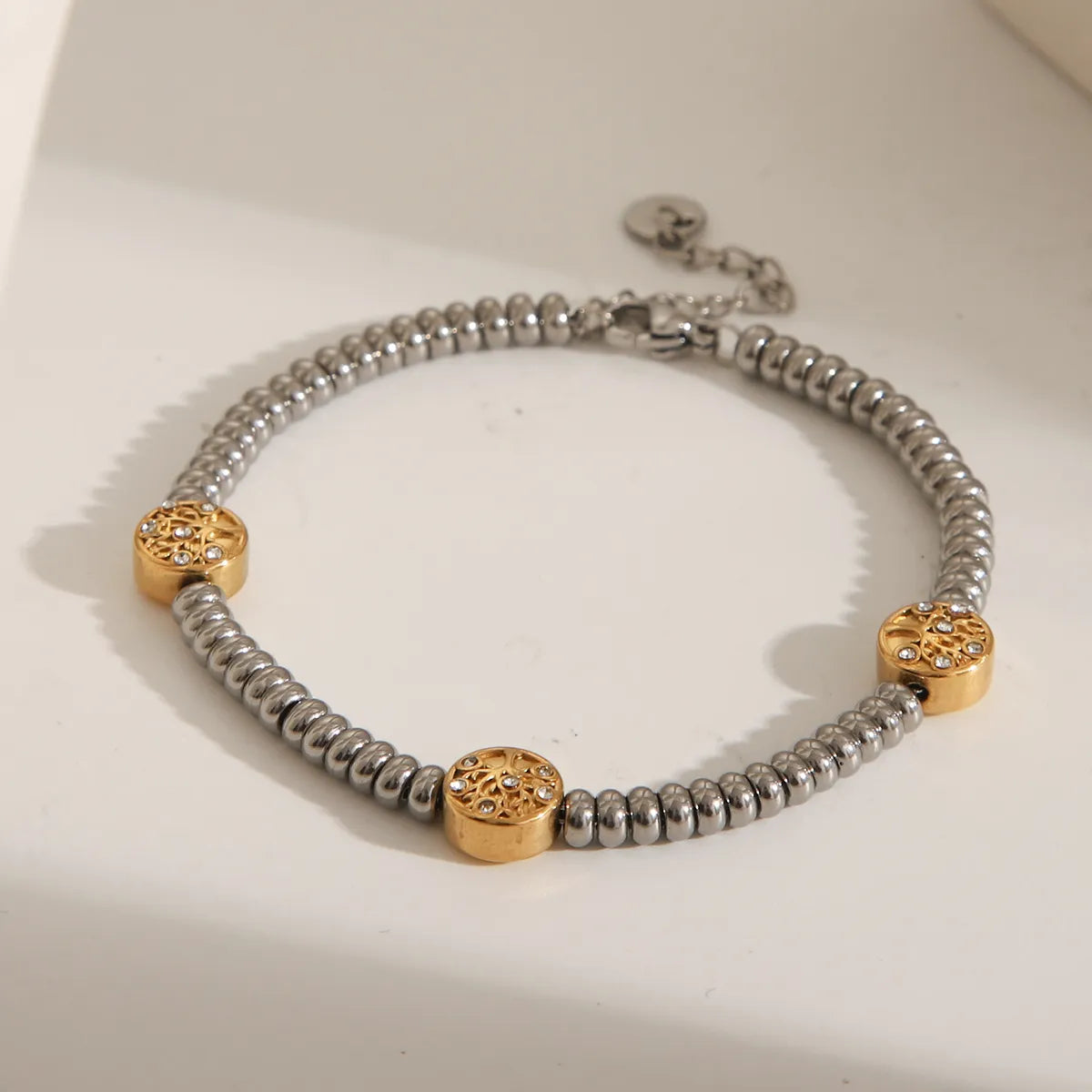 French Style Classic Style Commute Four Leaf Clover Tree Heart Shape 304 Stainless Steel 18K Gold Plated Zircon Bracelets In Bulk