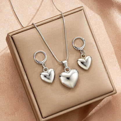 French Style Modern Style Heart Shape Alloy Plating Women'S Earrings Necklace Jewelry Set