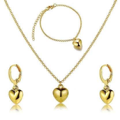 French Style Modern Style Heart Shape Alloy Plating Women'S Earrings Necklace Jewelry Set