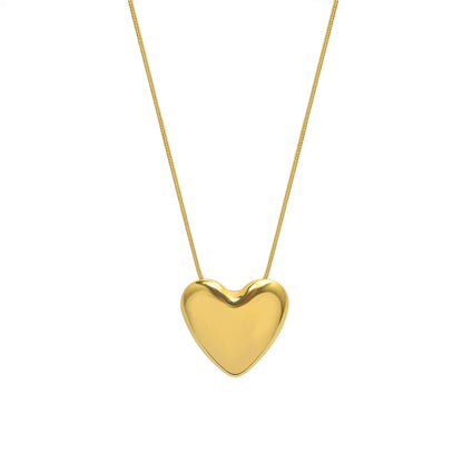 French Style Heart Titanium Steel Plating Necklace