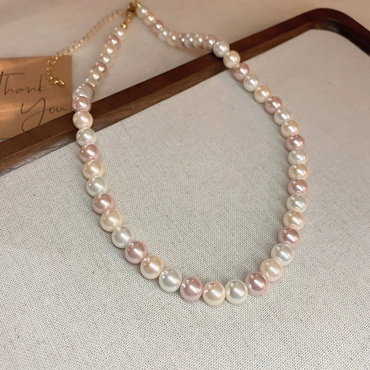 French Style Round Pearl Plating Women'S Necklace