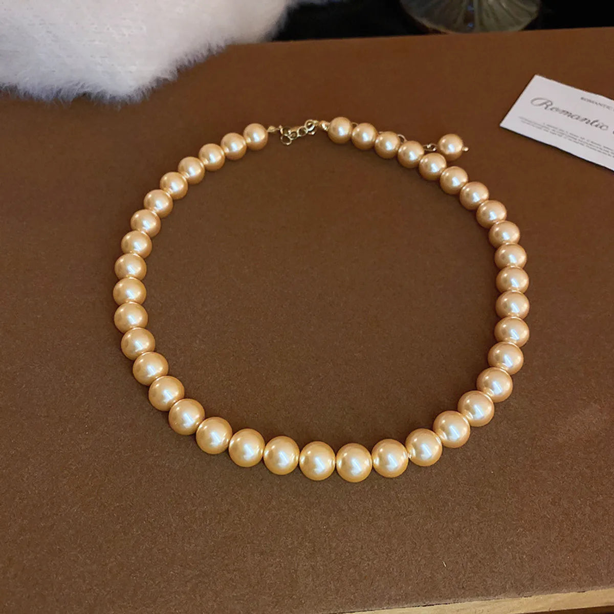 French Style Round Pearl Plating Women'S Necklace