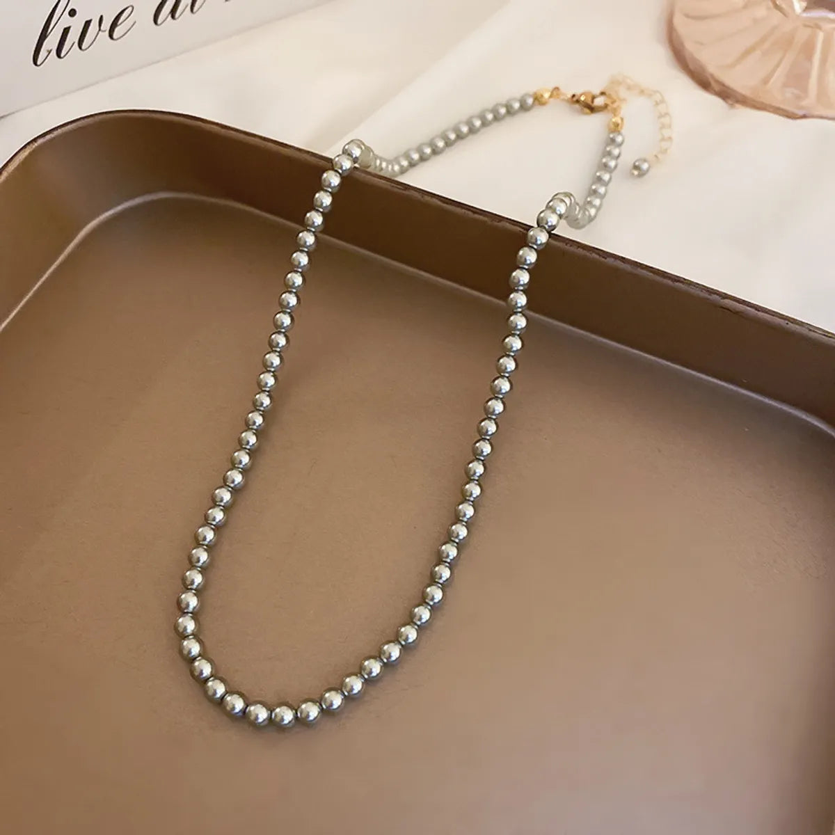 French Style Round Pearl Plating Women'S Necklace