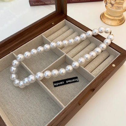 French Style Round Pearl Plating Women'S Necklace