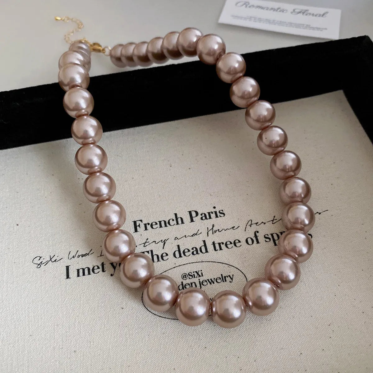 French Style Round Pearl Plating Women'S Necklace