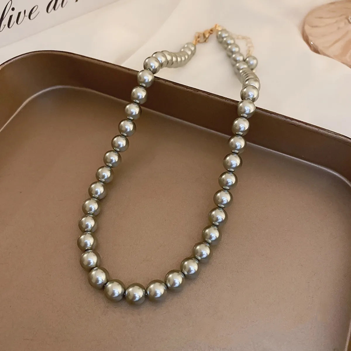 French Style Round Pearl Plating Women'S Necklace