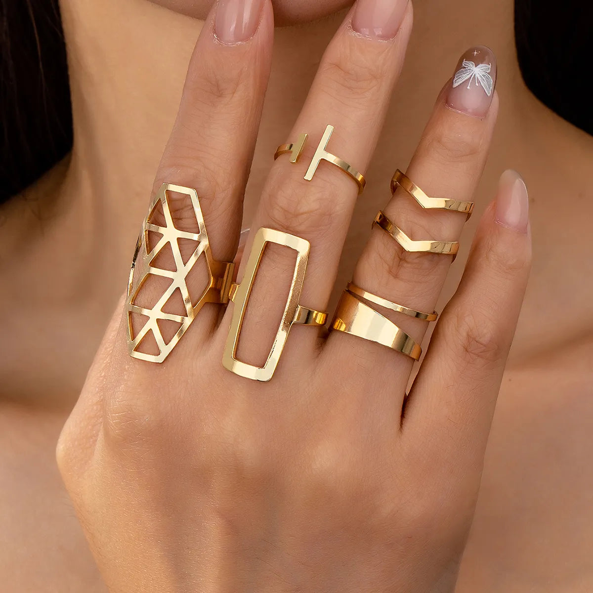 French Style Simple Style Artistic Geometric Iron Women'S Rings