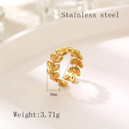 French Style Simple Style Irregular Lattice Heart Shape Stainless Steel Plating Hollow Out 18k Gold Plated Rings