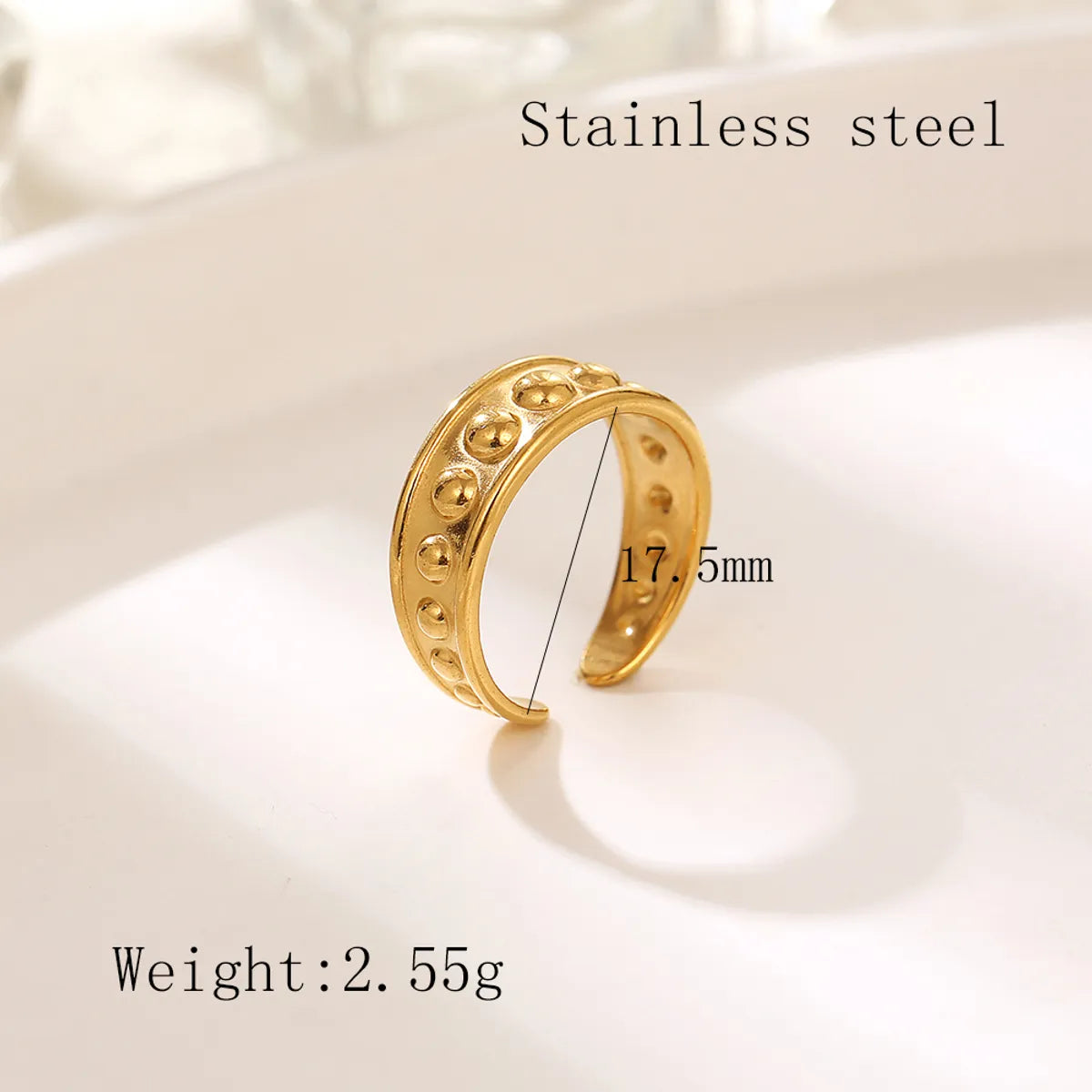 French Style Simple Style Irregular Lattice Heart Shape Stainless Steel Plating Hollow Out 18k Gold Plated Rings