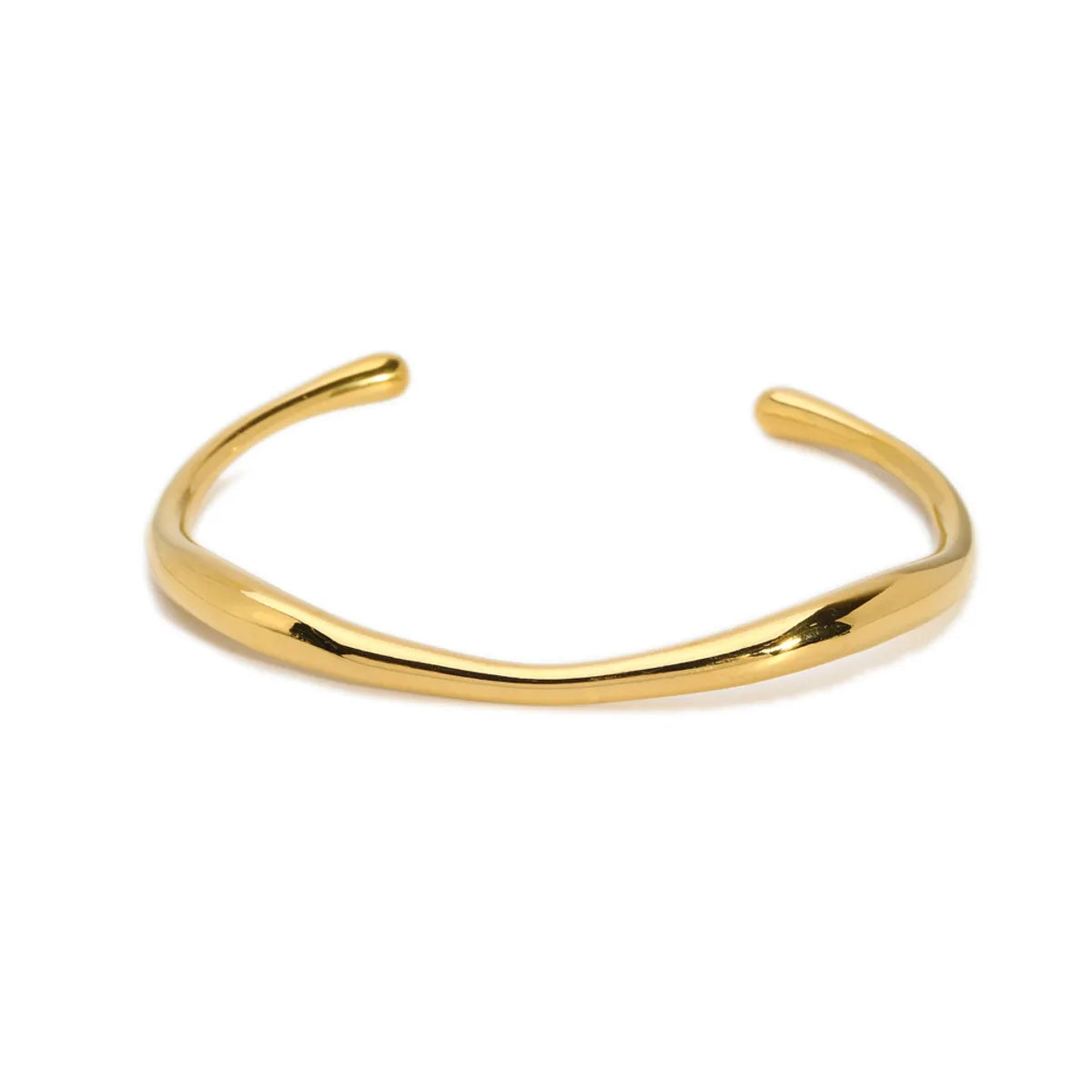 French Style Simple Style Irregular Stainless Steel Titanium Steel Plating 18k Gold Plated Cuff Bracelets