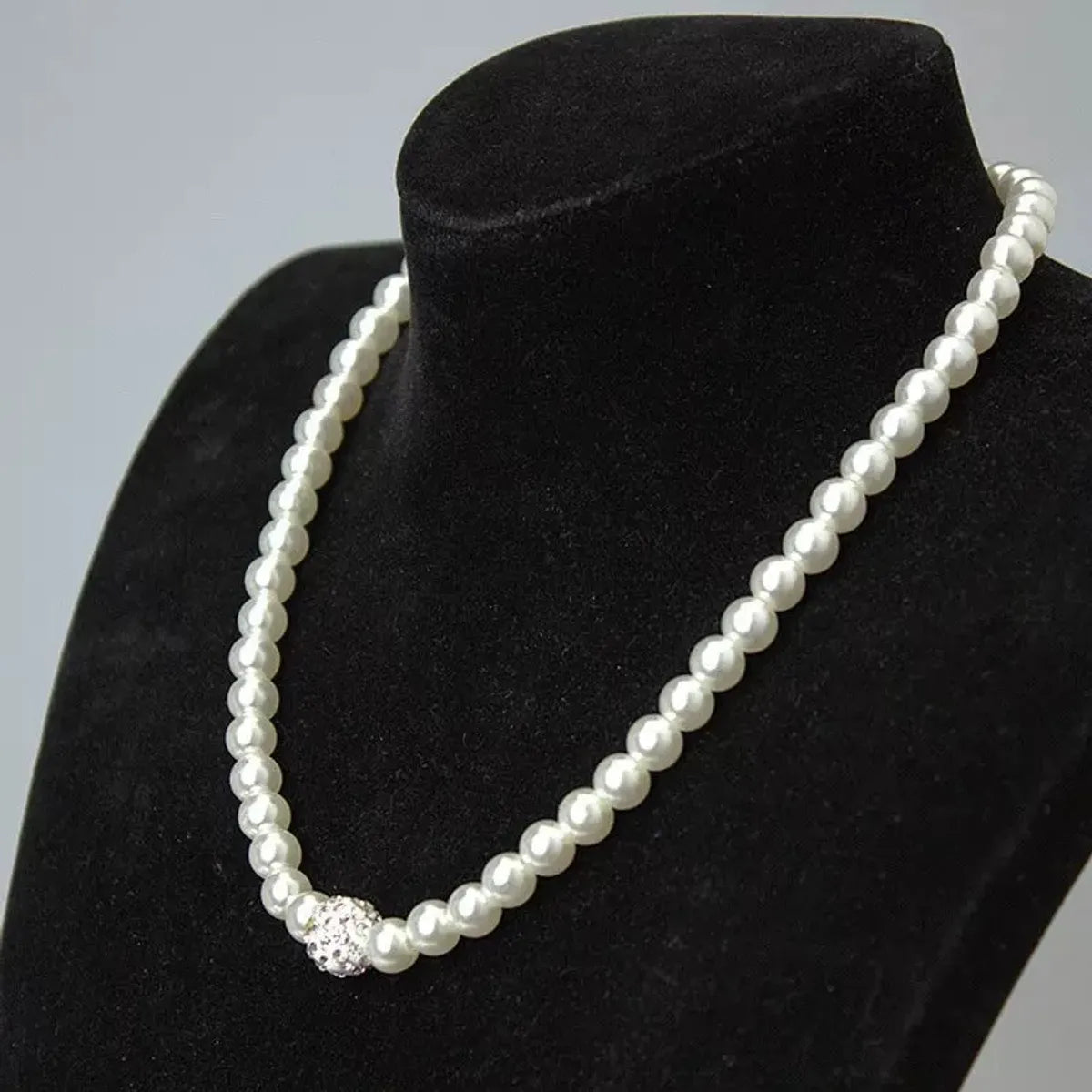 French Style Solid Color Imitation Pearl Beaded Women's Bracelets Earrings Necklace