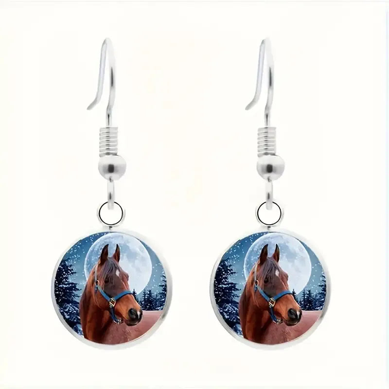 French Style Tropical Commute Horse Silver Plated Glass Alloy Wholesale Jewelry Set